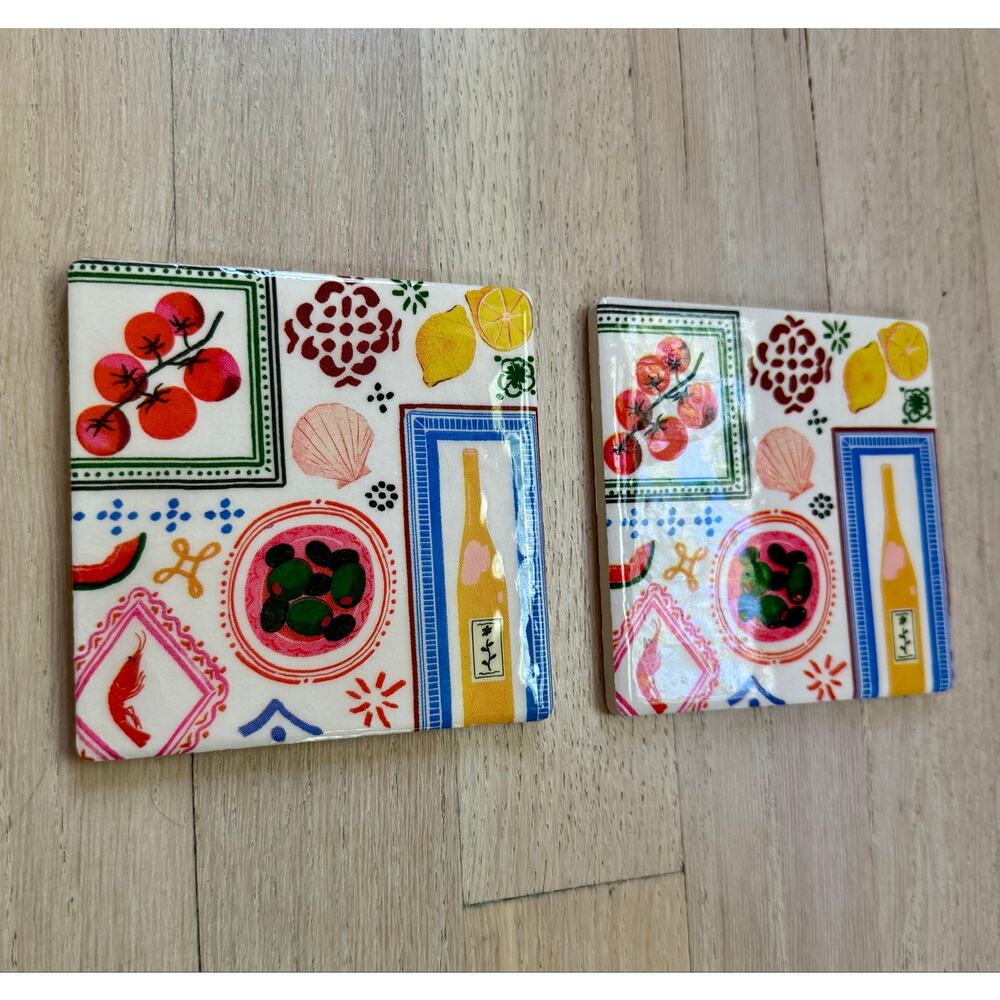Italian Summer Coasters | Amalfi Coast Tile Coasters | Hostess Gift - Picture 5 of 6